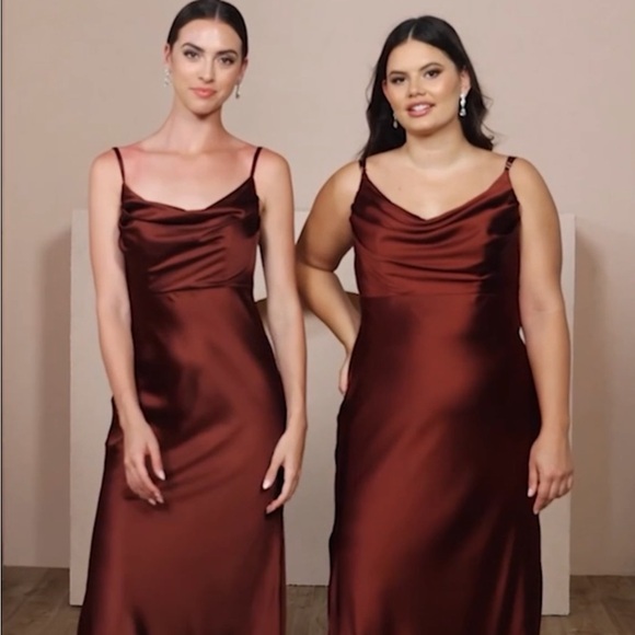 Revelry Dresses & Skirts - Revelry Skye Satin Bridesmaids Dress - Rust